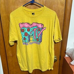 MTV Logo Tee in Bright Yellow